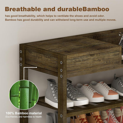 Bambus Schuhregal 6 Tier Shoe Storage Organizer Entryway Tall Shoe