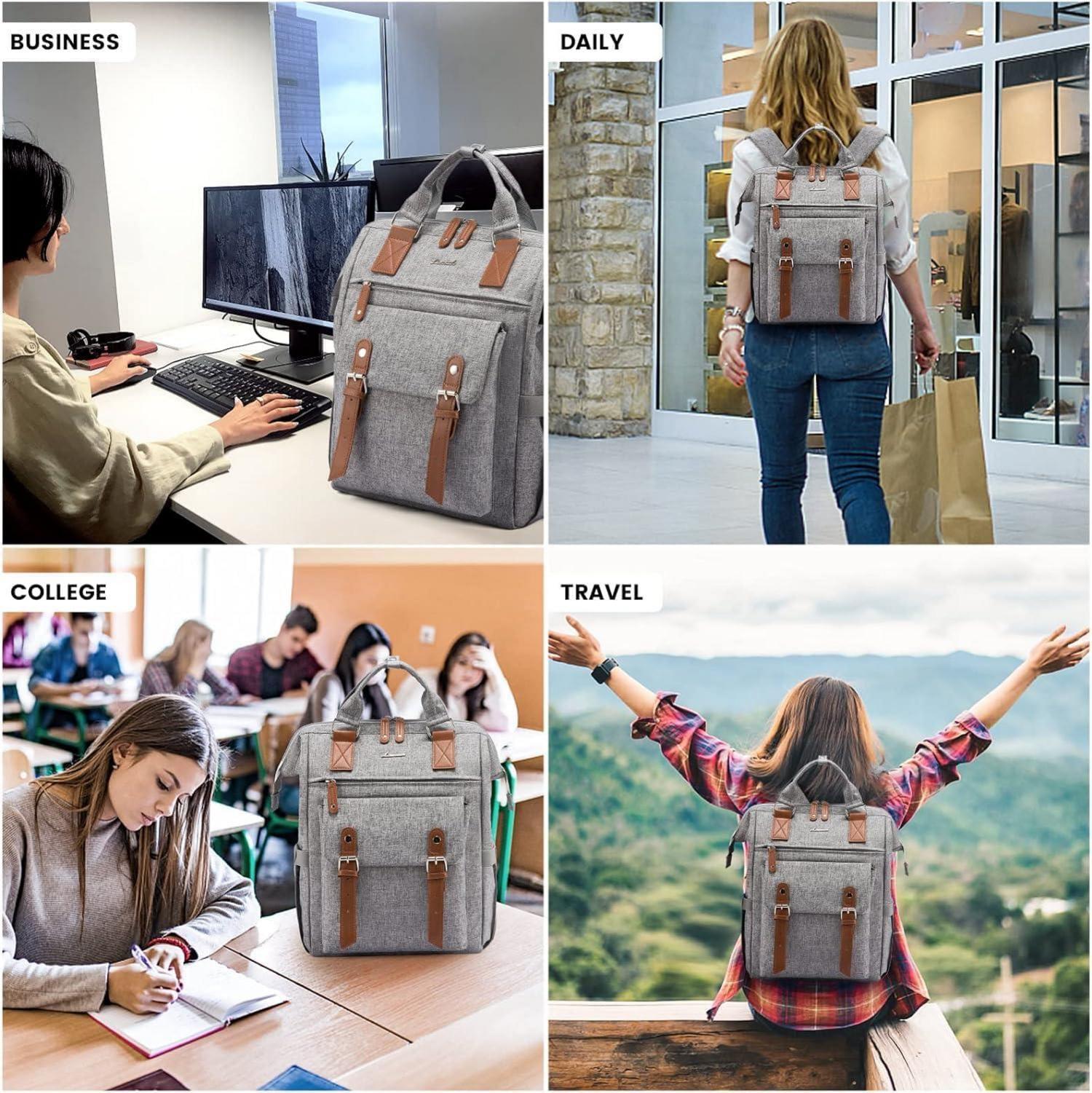 Damen Rucksack 17 Zoll Laptoptasche Mädchen Reiserucksack