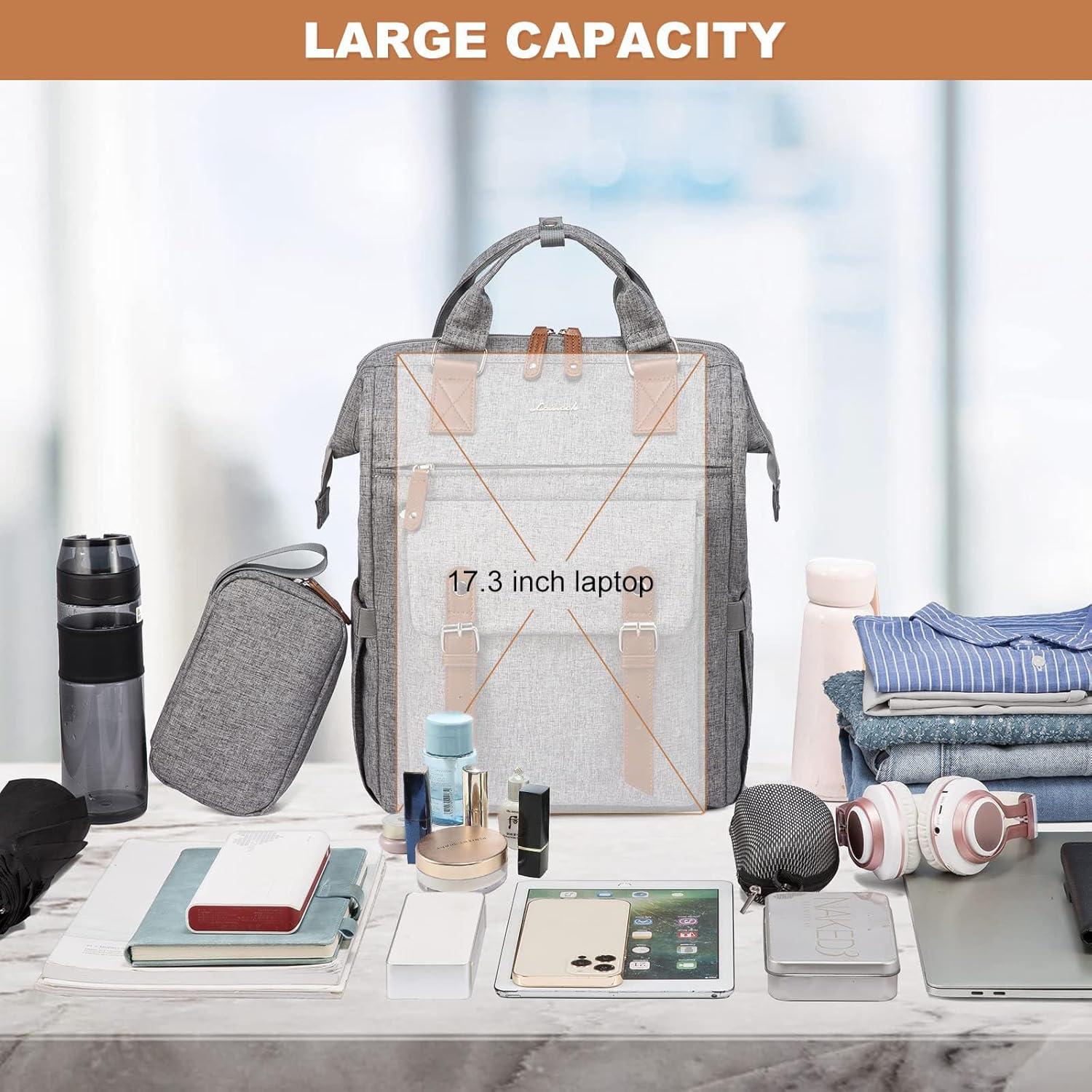 Moderne LOVEVOOK Rucksack Damen 17 Zoll Laptoptasche mit USB-Anschluss