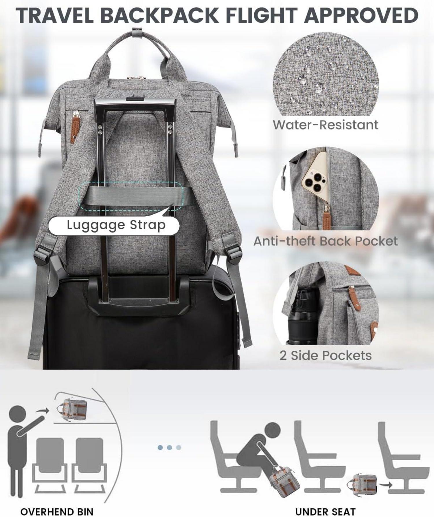 Großer Damen Rucksack 17 Zoll Laptoptasche Schul Uni Arbeit Business