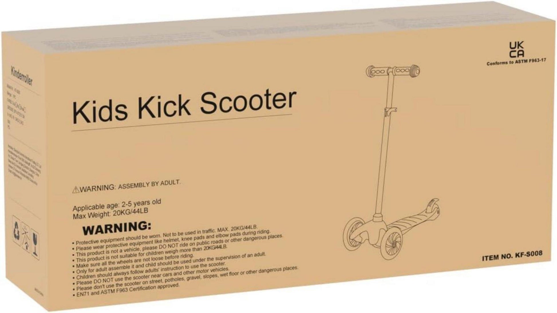 XJD Kinderroller Dreirad LED-Räder höhenverstellbar bis 50 kg A-Rosa