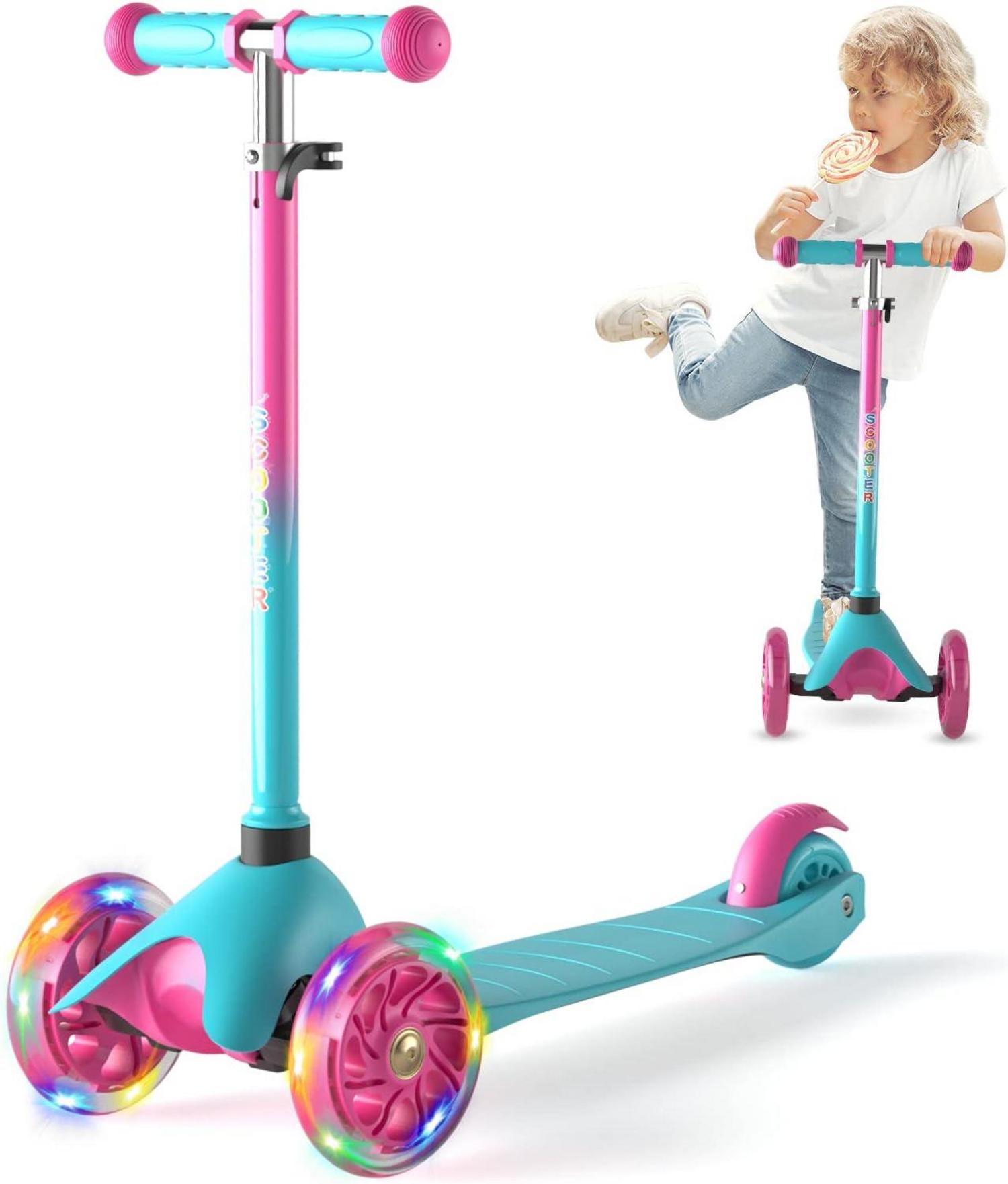 Kinderroller Kinder Scooter LED Räder Richtungssperre höhenverstellbar