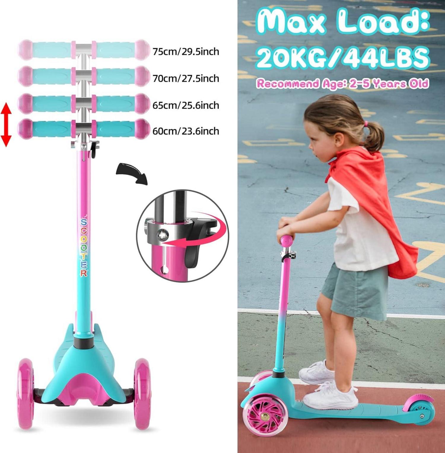 Kinderroller Kinderroller Drei Räder LED Lenkrad verstellbar