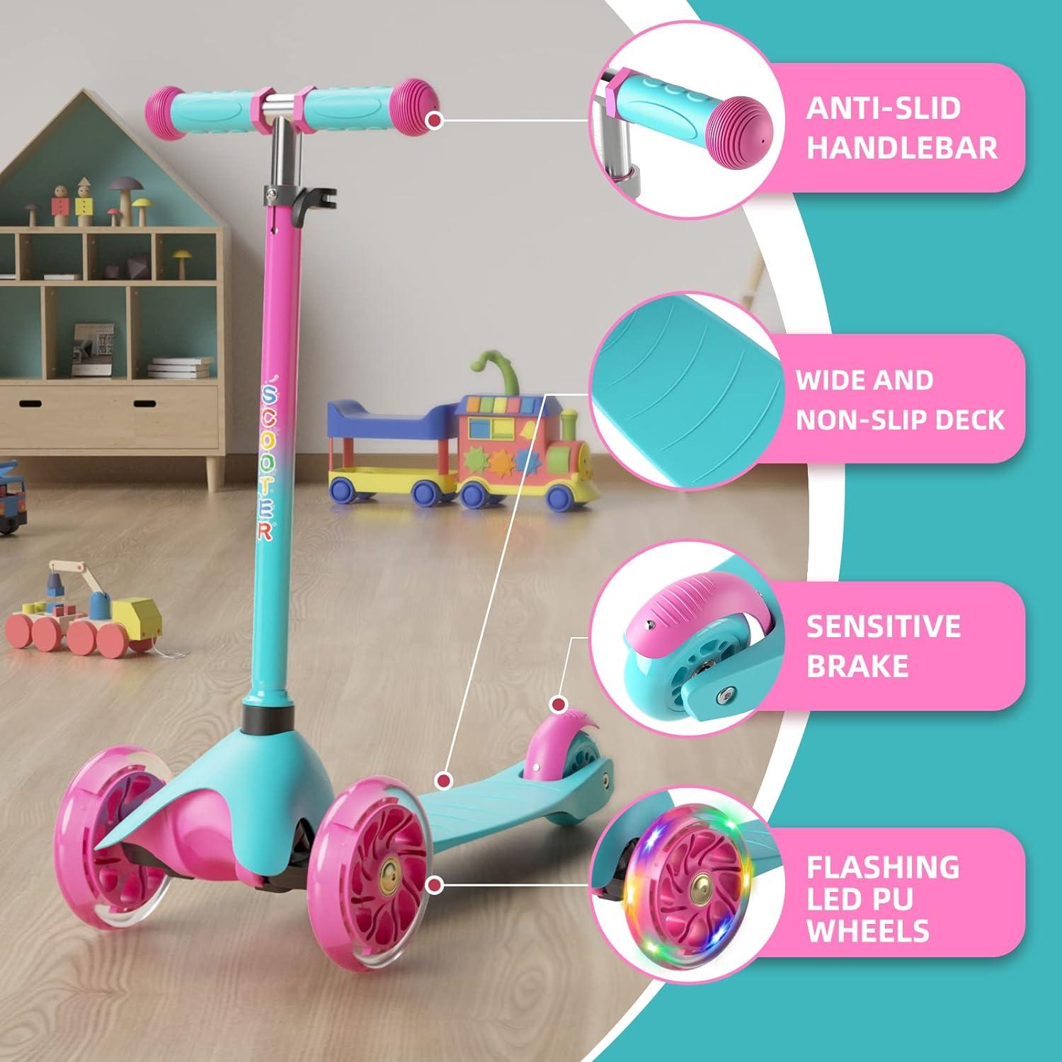 Kinderroller Kinder Scooter LED Räder Richtungssperre höhenverstellbar