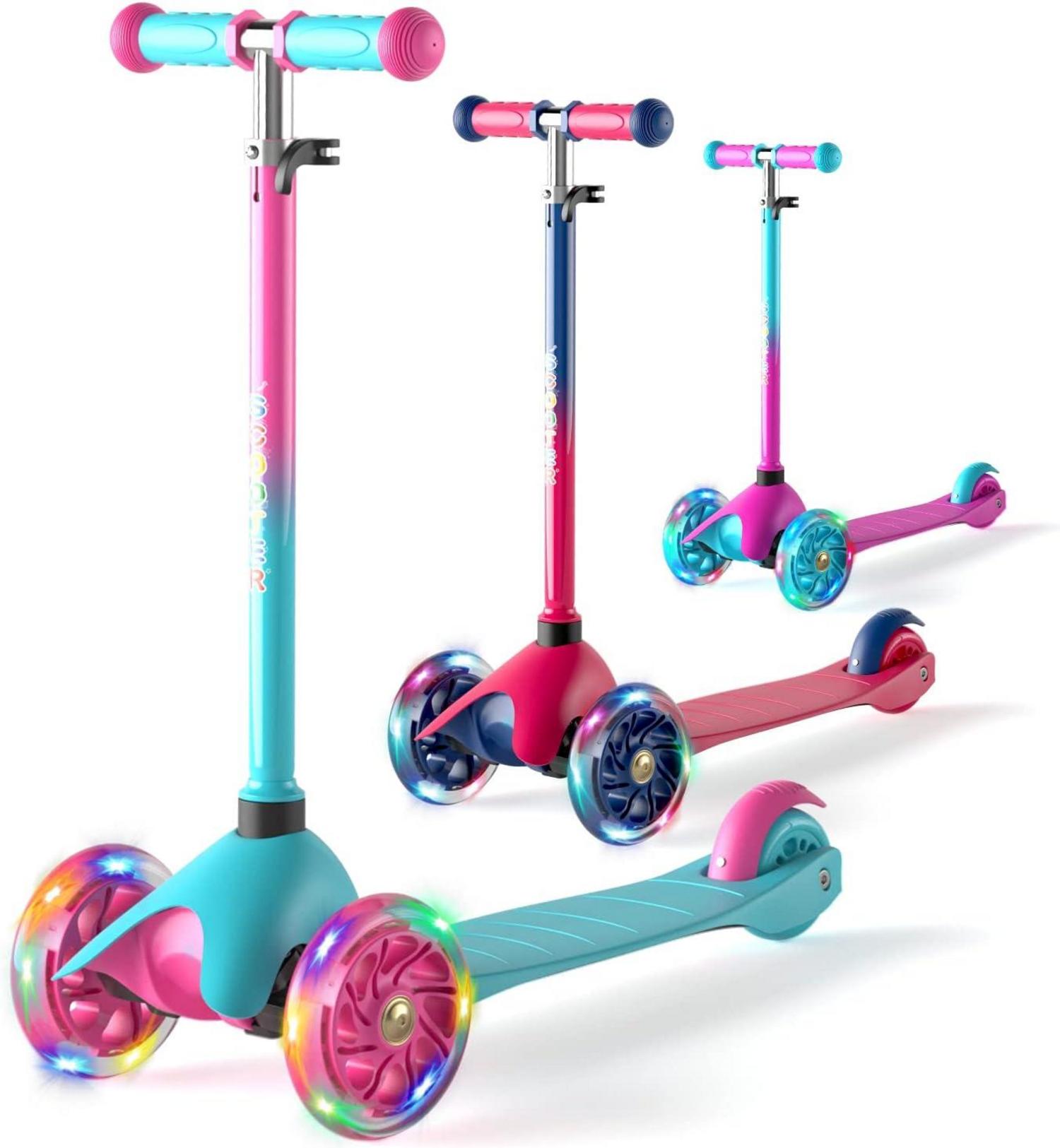 Kinderroller Kinderscooter LED Räder 2-5 Jahre grün
