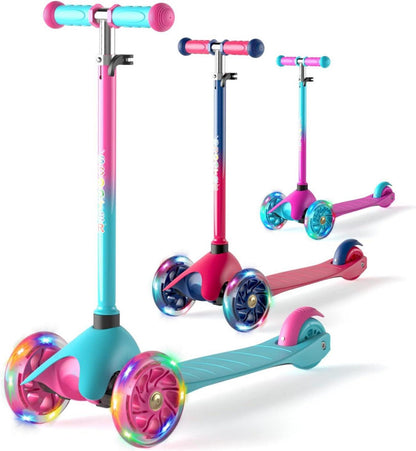 Kinderroller Kinderscooter LED Räder 2-5 Jahre grün