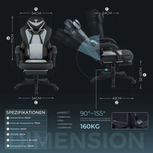Ergonomischer Gaming Stuhl mit Fußstütze & Massagefunktion