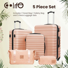 COOLIFE Koffer-Set ABS Hartschale 5tlg Lotusrosa TSA-Schloss