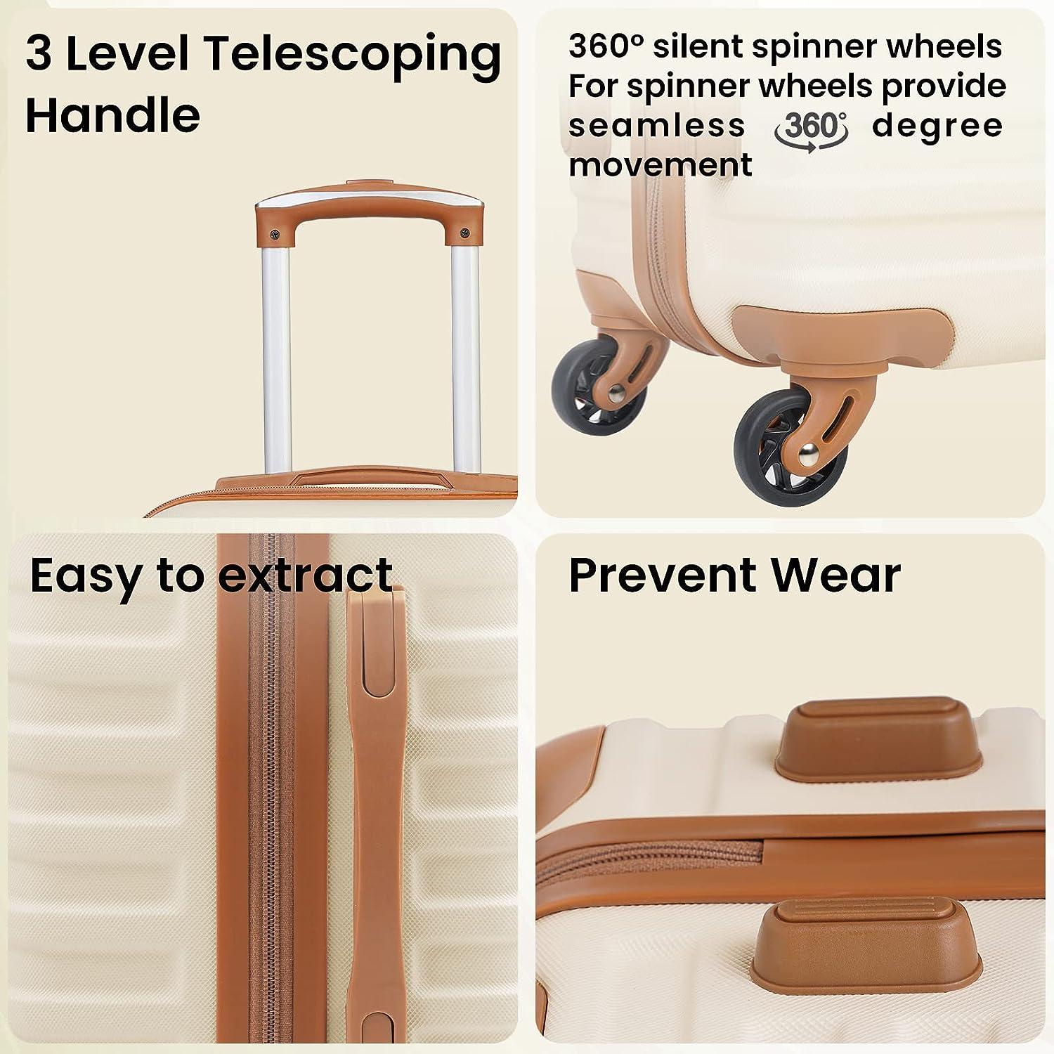 COOLIFE Hartschalen Koffer Set 5tlg Lotusrosa TSA 4 Rollen Trolley