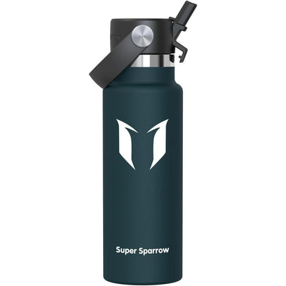 Edelstahl Thermosflasche mit Strohhalm 350ml C-Jade