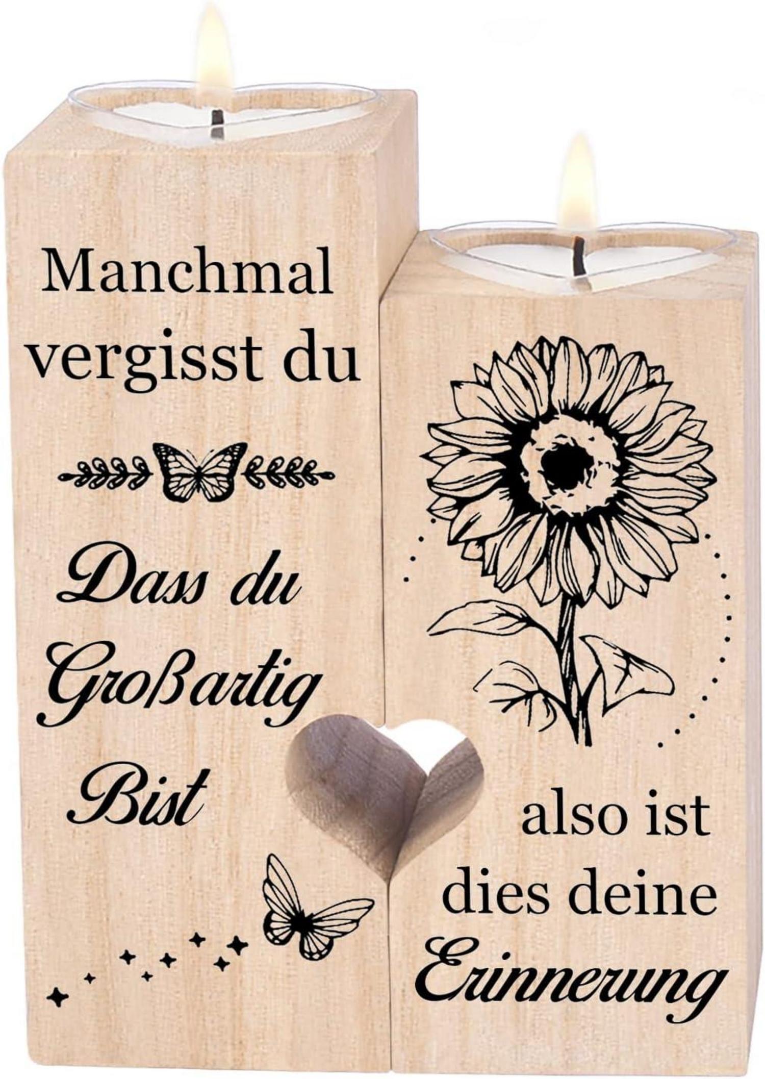 Kerzenständer Holz Teelichthalter Geschenk Frauen