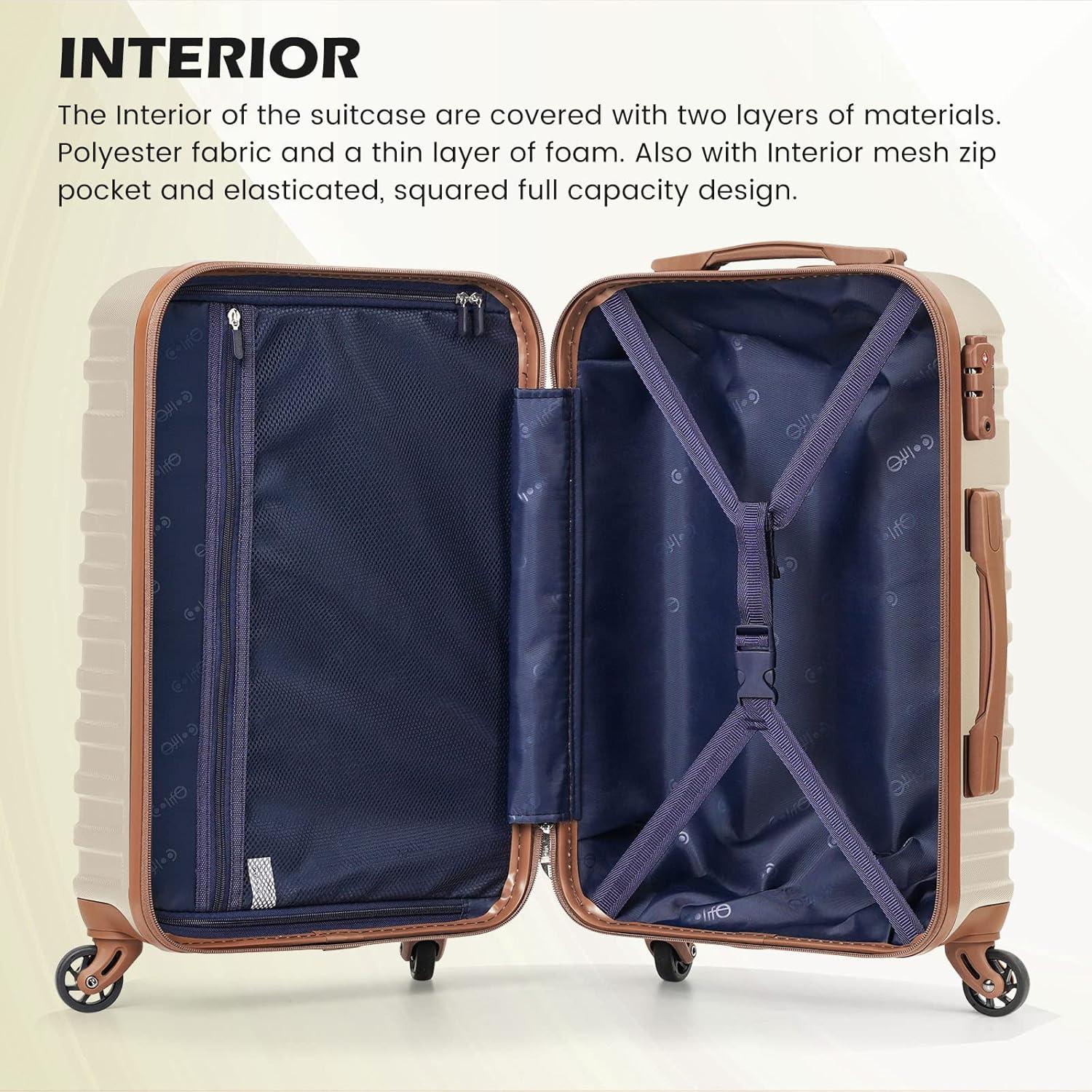 Koffer Trolley Hartschalen Handgepäck-Set 3tlg ABS Rollen TSA-Schloss