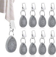 Tischdeckenbeschwerer Naturstein 8er Set mit Klammer