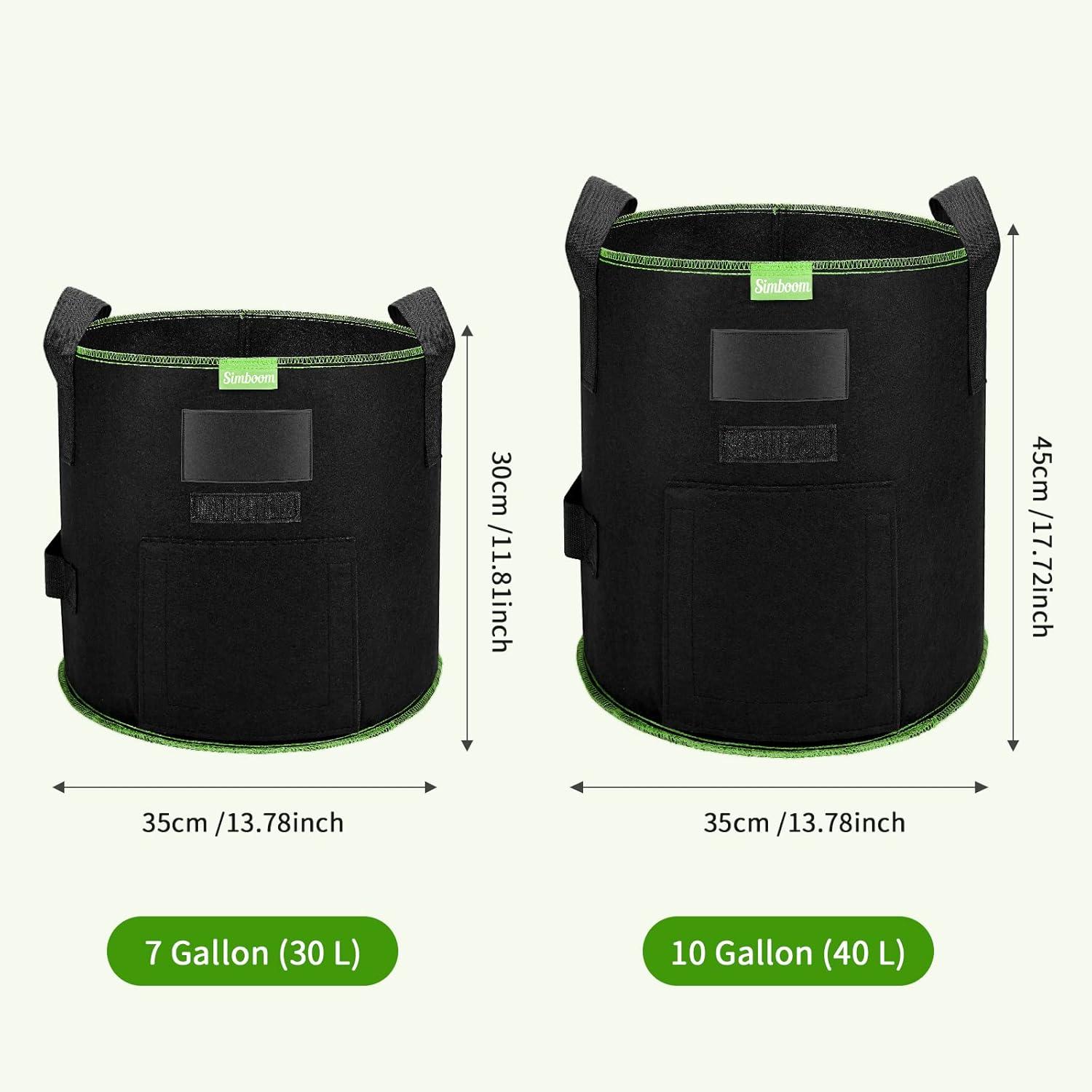 2er Set 30L Pflanzsack Atmungsaktive Pflanztöpfe mit Fenster