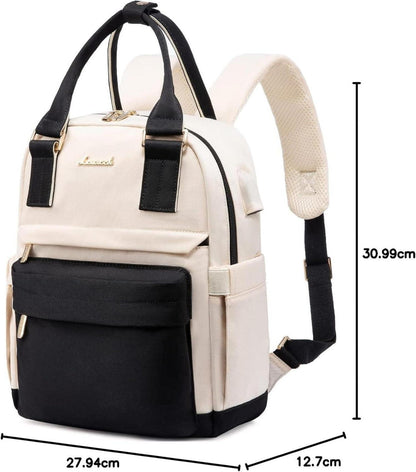 Mini Damen Rucksack Schwarz Wasserdicht USB-Ladeanschluss 2 Fächer