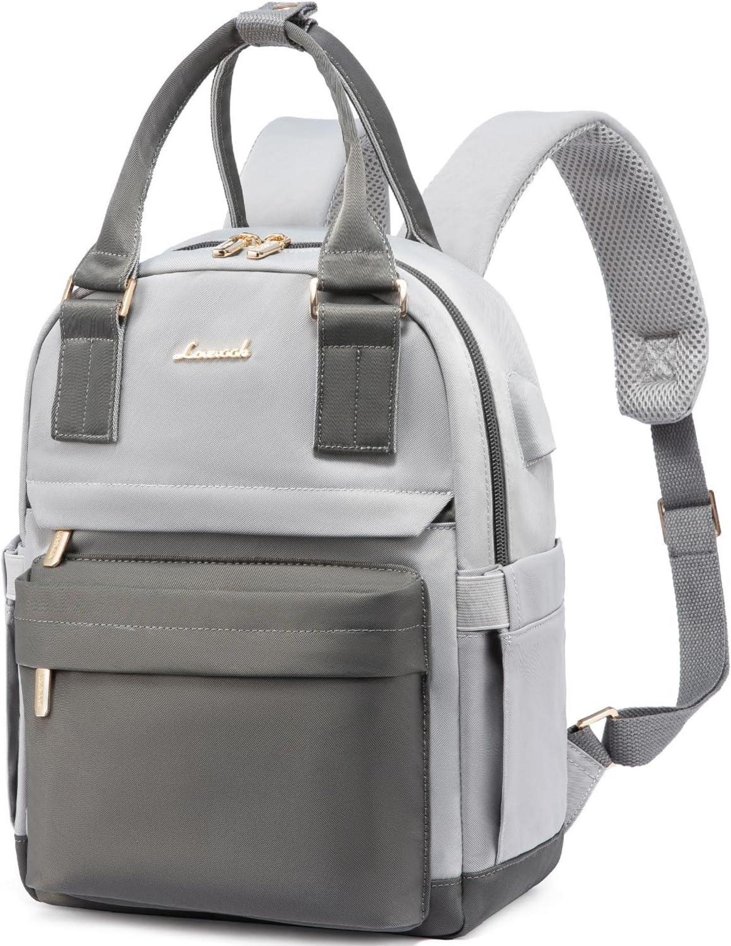 Damen Mini Rucksack Wasserdicht USB Ladeanschluss Grau Blau