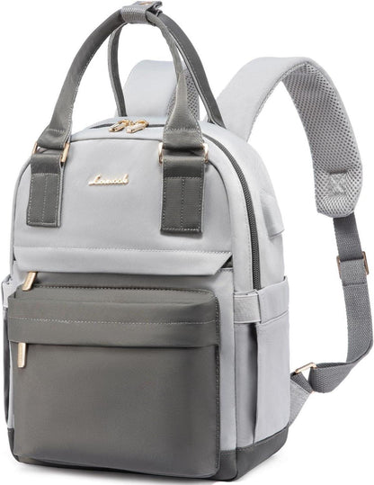 Damen Mini Rucksack Wasserdicht USB Ladeanschluss Grau Blau