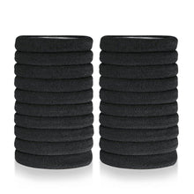 20er Pack Schwarze Baumwoll-Haargummis 8mm - Starke Stretch Haarbänder