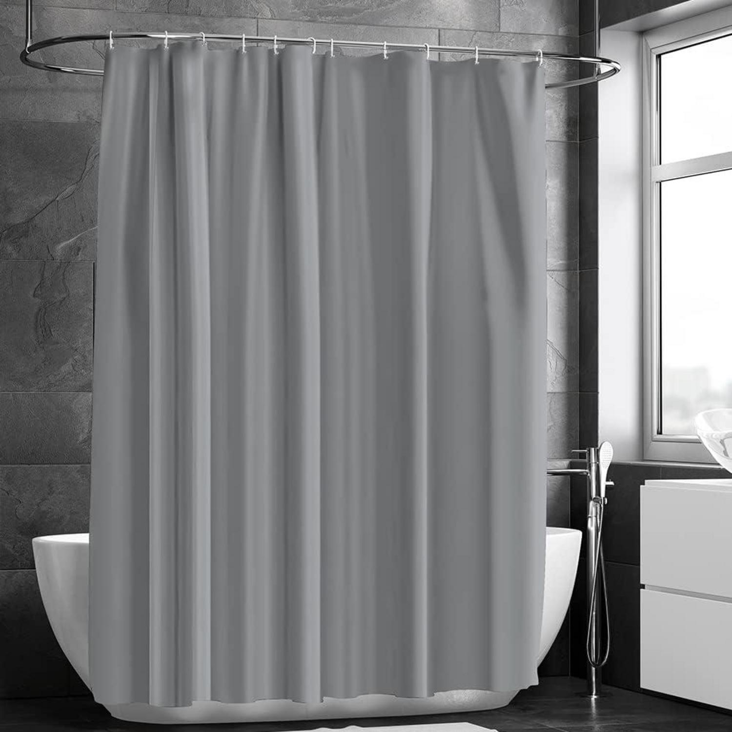 URAQT Duschvorhang Anti-schimmel Wasserdicht Schnelltrocknend PEVA 180x180 cm Grau