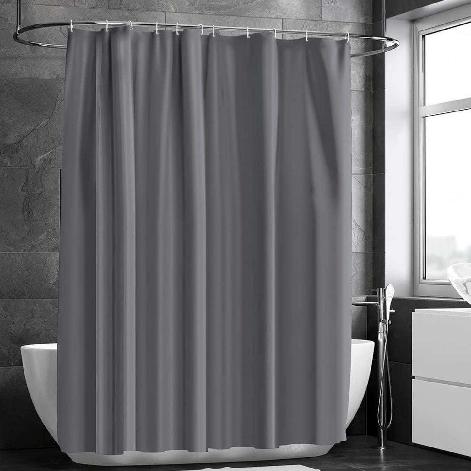 URAQT Duschvorhang Anti-Schimmel Wasserdicht Schnelltrocknend PEVA 180x180 cm 12 Duschvorhangringe