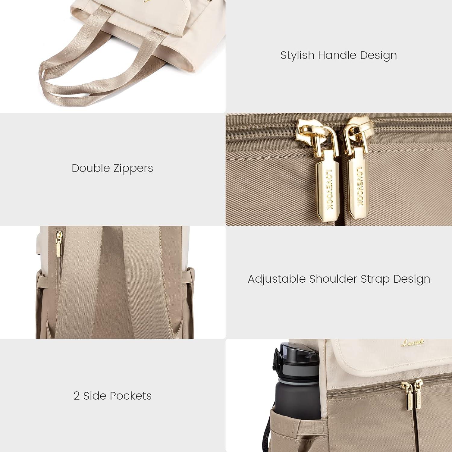 Damen Rucksack Mini Cityrucksack Handtasche 2 in 1 Beige Khaki