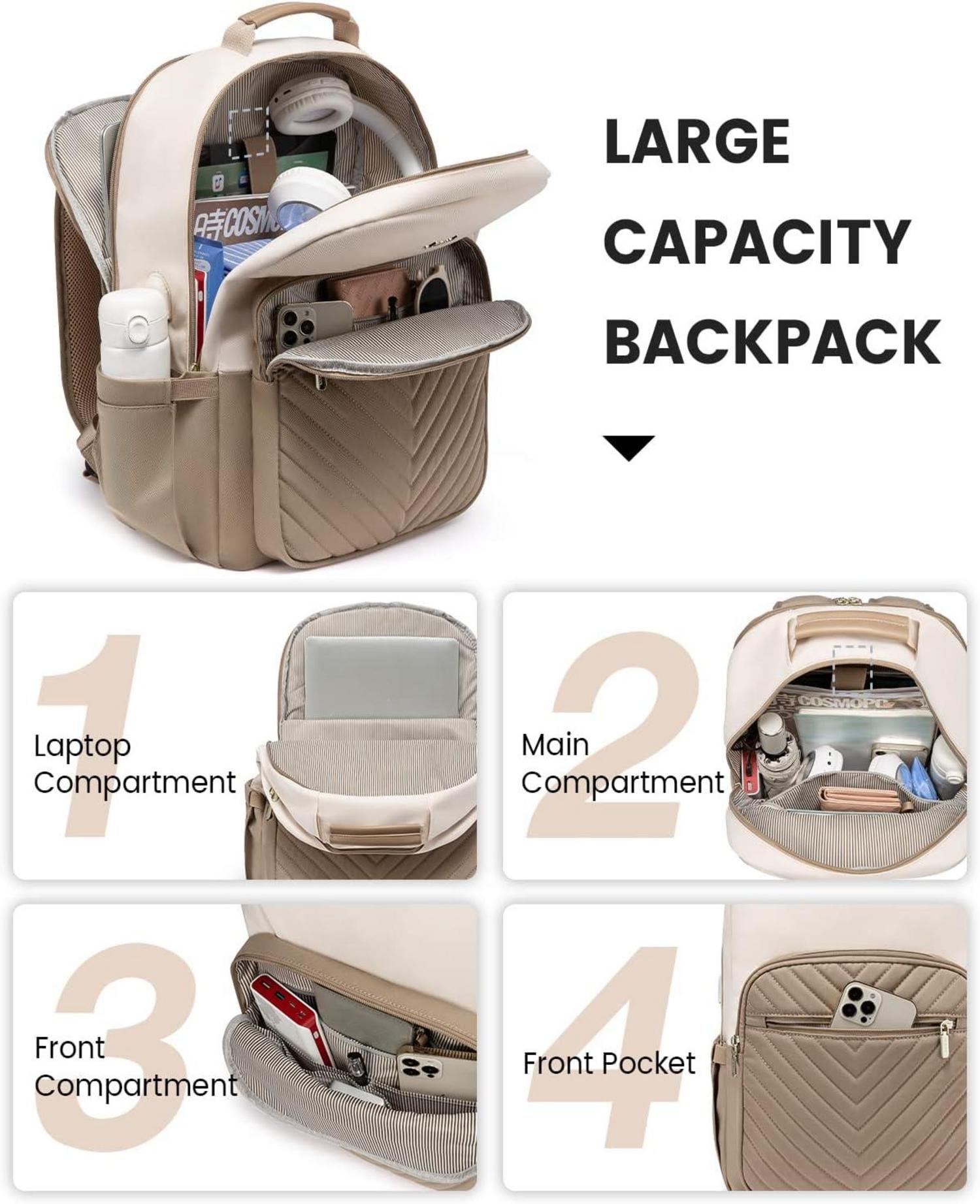 Laptoprucksack Damen 15,6 Zoll USB Schultasche Rucksack