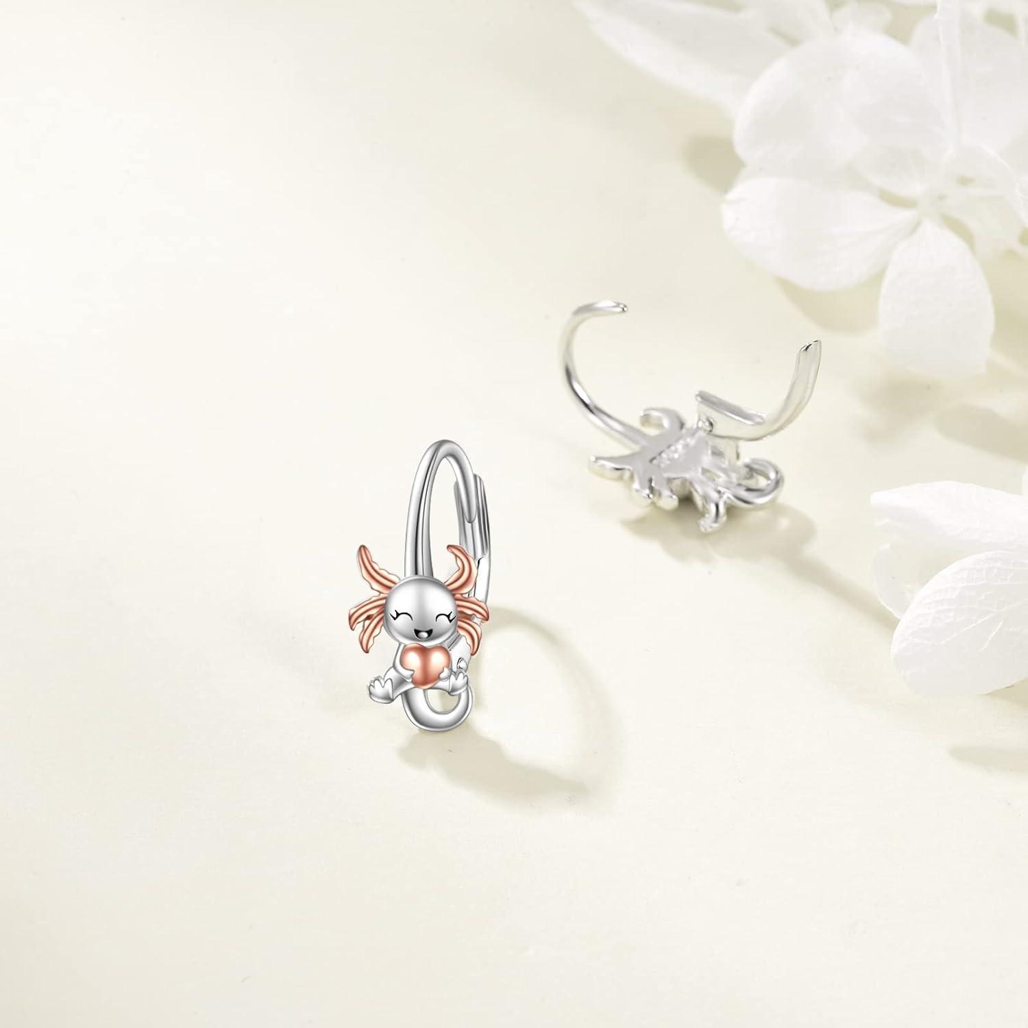 925 Sterling Silber Einhorn Faultier Axolotl Ohrringe Leverback