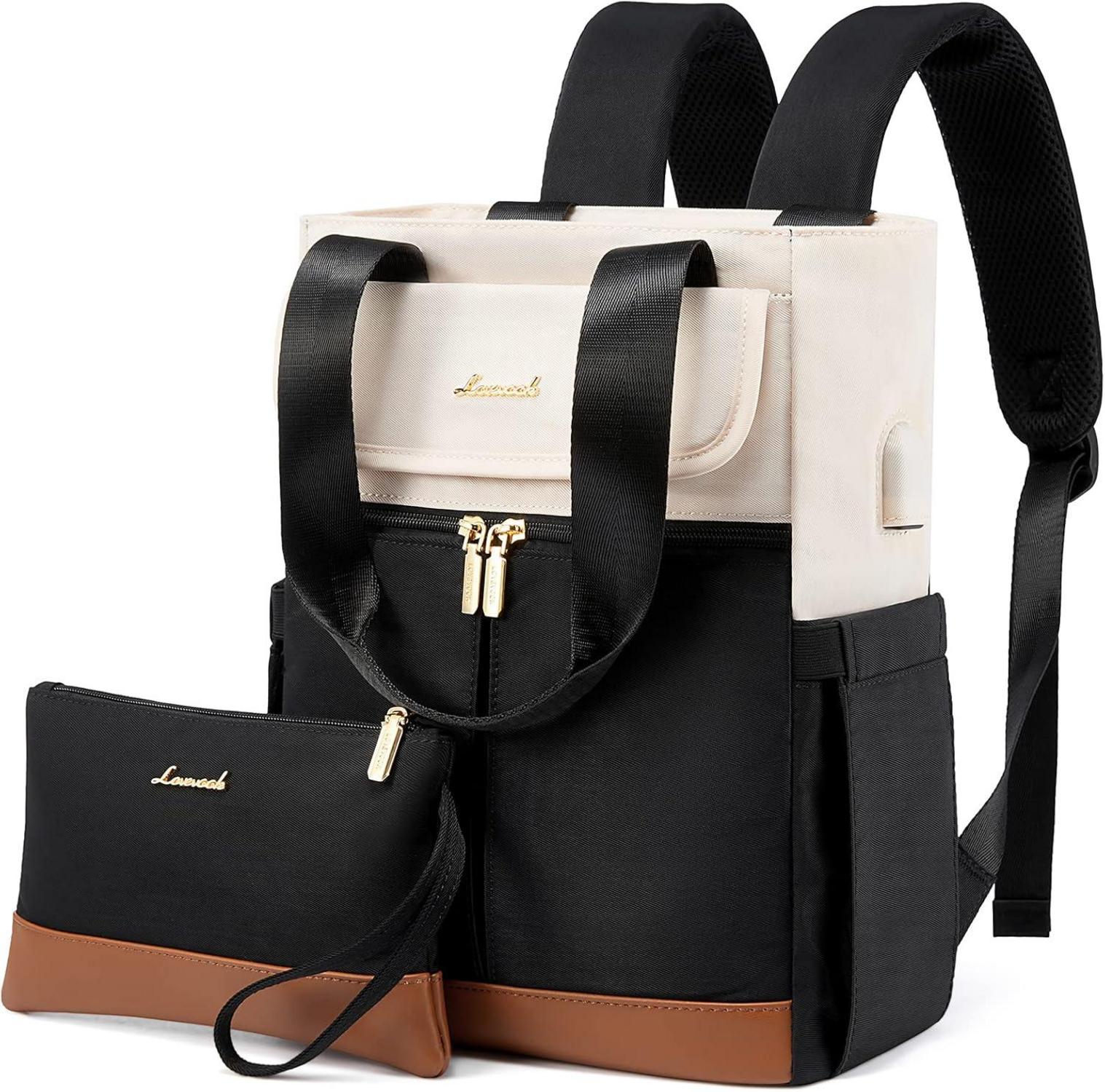 Eleganter Damen Tagesrucksack Wasserfest 13,3 Zoll Schwarz