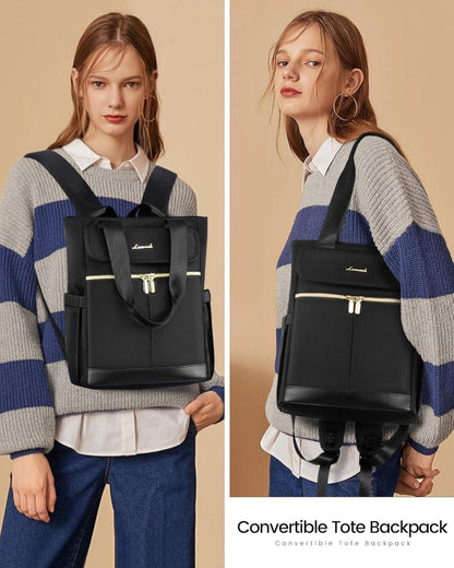 Schwarzer Damen Rucksack Klein mit USB Ladeanschluss