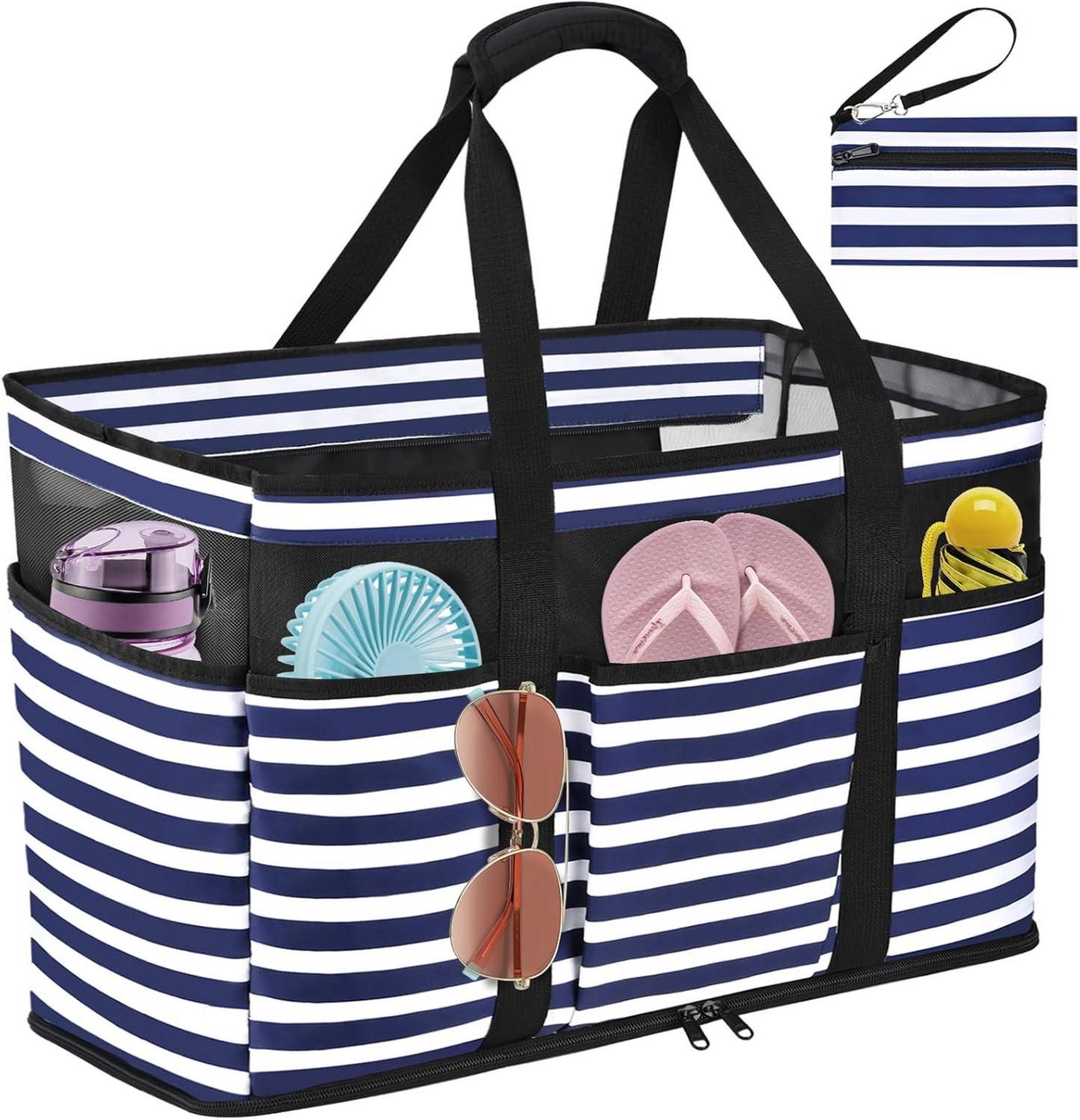 TEUEN Große Strandtasche mit Reißverschluss Wasserdicht XXL für