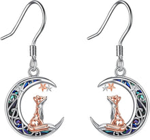 Fuchs Ohrringe Sterling Silber Mond Abalone Ohrhänger Tier Geschenke