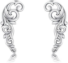 Vintage Blatt Ohrkletterer Ohrringe Sterling Silber Frauen Schmuck