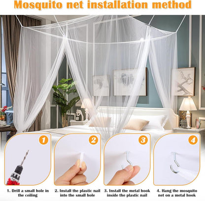 Sublaga Moskitonetz für Doppelbett und Einzelbett 190 * 210 * 240cm