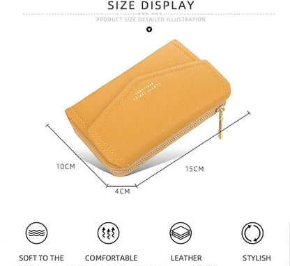 Damen Geldbörse Mittelgroß mit Münzfach, Viele Fächer, 10 Kartenfächer in Beige
