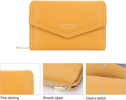 Geldbörse Damen Mittelgroß mit Münzfach und 10 Kartenfächer Beige