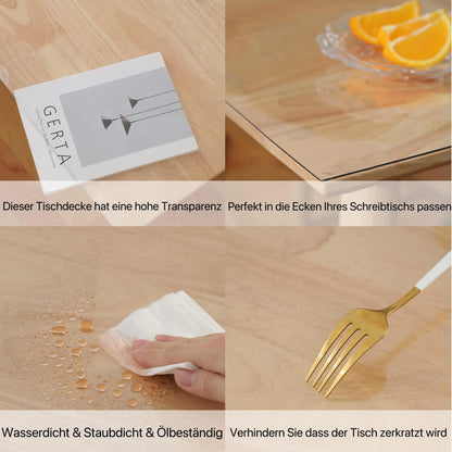 Transparente Tischfolie 100x200cm | 3mm PVC Tischdecke Klar