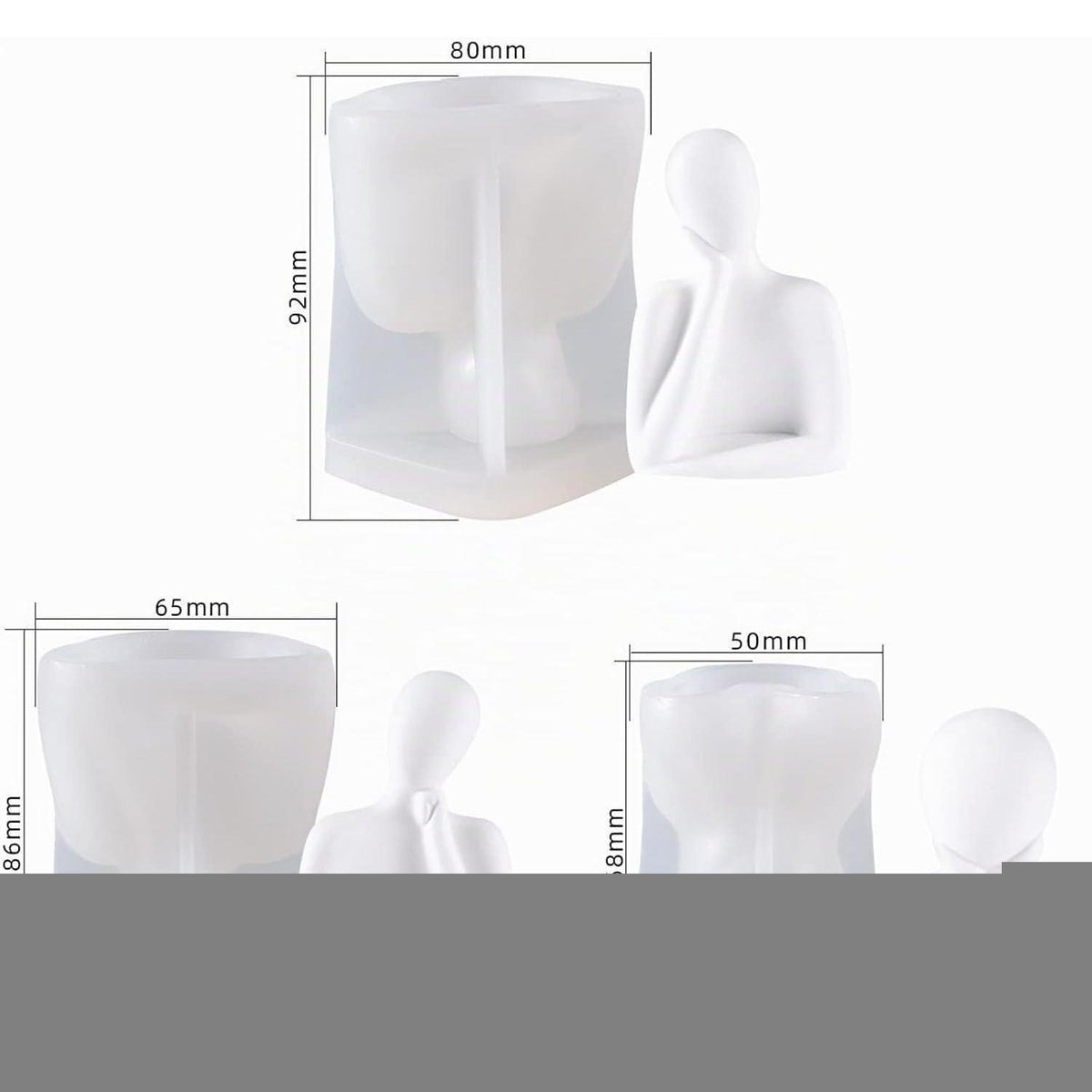 3er Set Kerzenformen Silikon – Gießformen für Duftkerzen & mehr