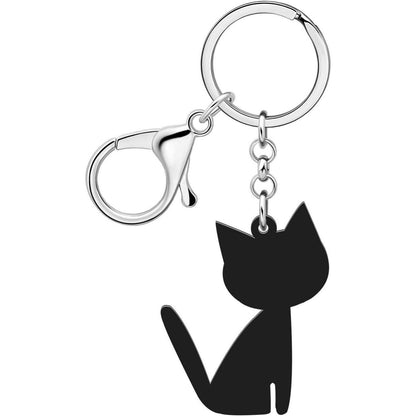 Acryl Katze Schlüsselanhänger - Farn Design für Damen