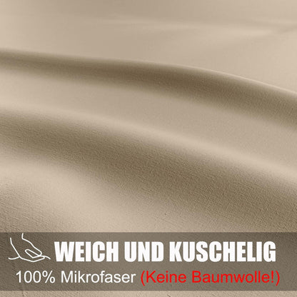 Soifox Bettwäsche 200x200 Beige Set mit Kissenbezug 2er Set
