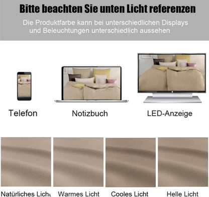 Bettwäsche Set 200x200 Sandy Beige bügelfrei knitterfrei Bettbezug mit