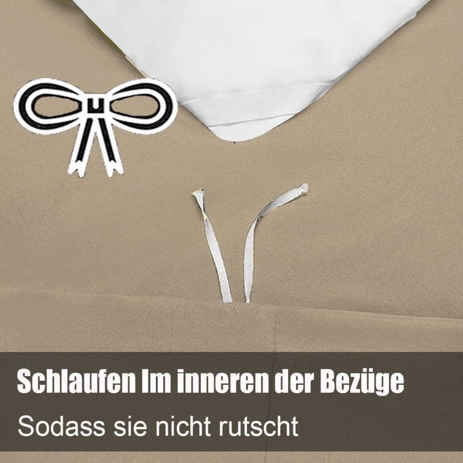 Soifox Bettwäsche 200x200 Beige Set mit Kissenbezug 2er Set
