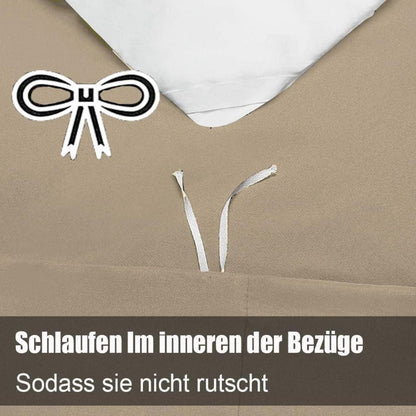 Soifox Bettwäsche 200x200 Beige Set mit Kissenbezug 2er Set