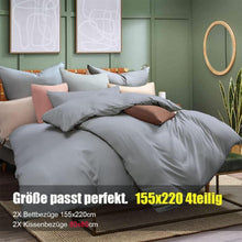 Soifox Bettwäsche Set 155x220 Grau Mikrofaser Weich