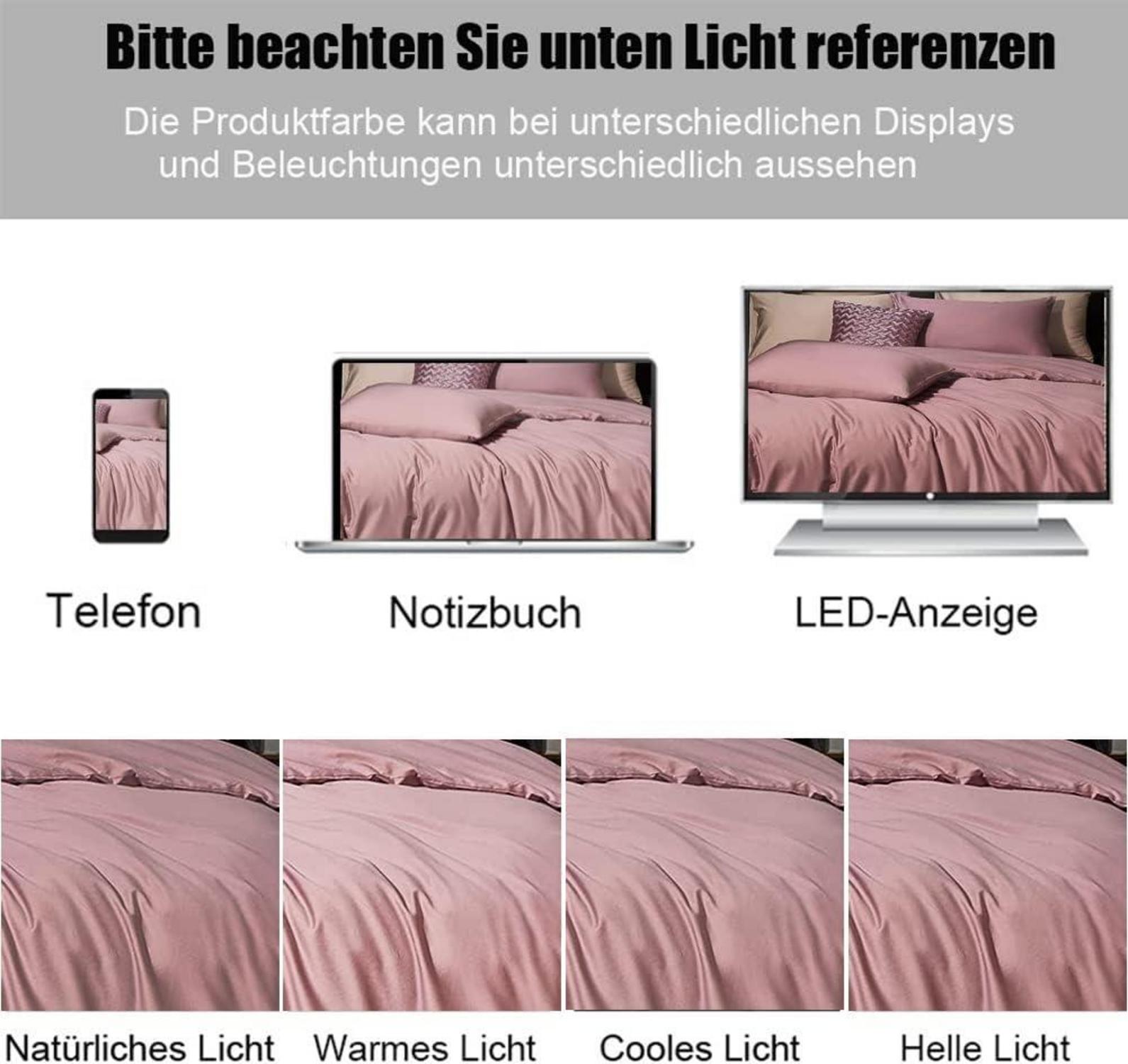 Soifox Bettwäsche 200x200 Rosa Set mit Kissenbezug 2er Set