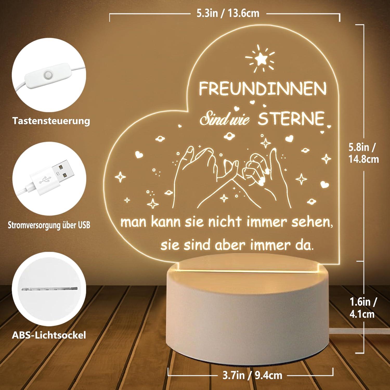 LED Nachtlicht Geschenk Freundin Weihnachten Geburtstagsgeschenke