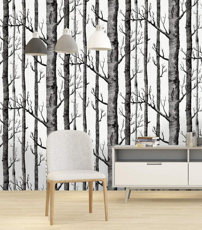 Selbstklebende Baum Tapete PVC Vinyl Möbelfolie Weiß 0.4W x