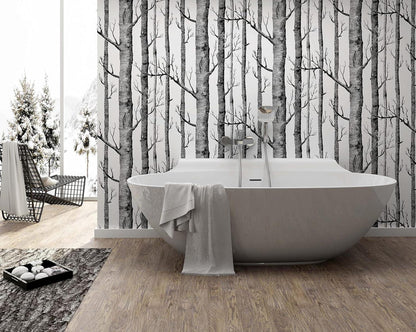 Selbstklebende Baum Tapete PVC Vinyl Weiß 0.4W x 6L m