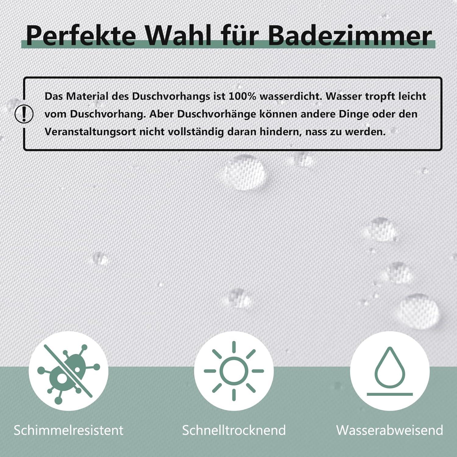 Duschvorhang Anti-Schimmel 240x200 cm PVC Textil