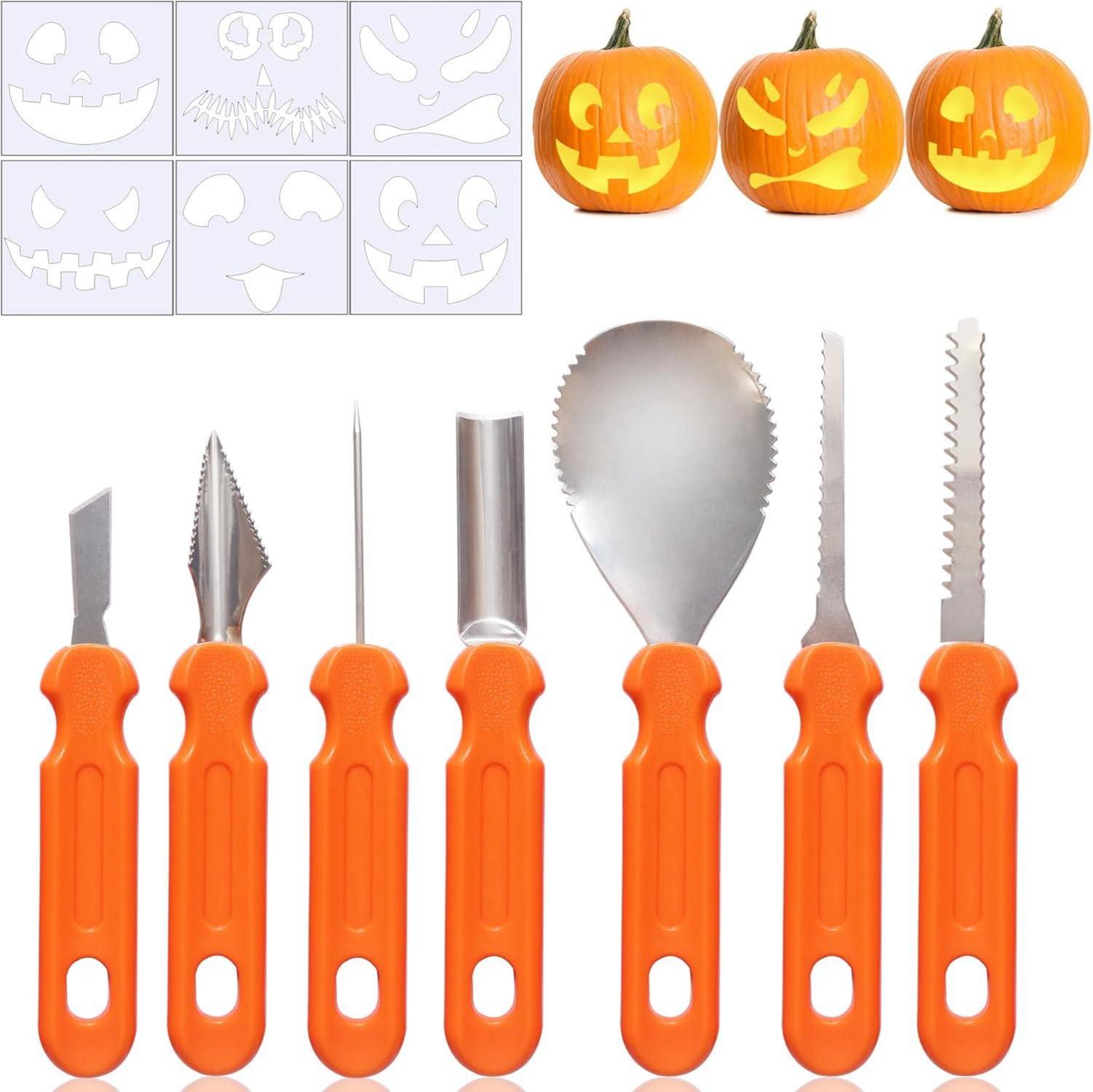 Halloween Kürbis Schnitzset 7-teilig DIY Dekoration Edelstahl