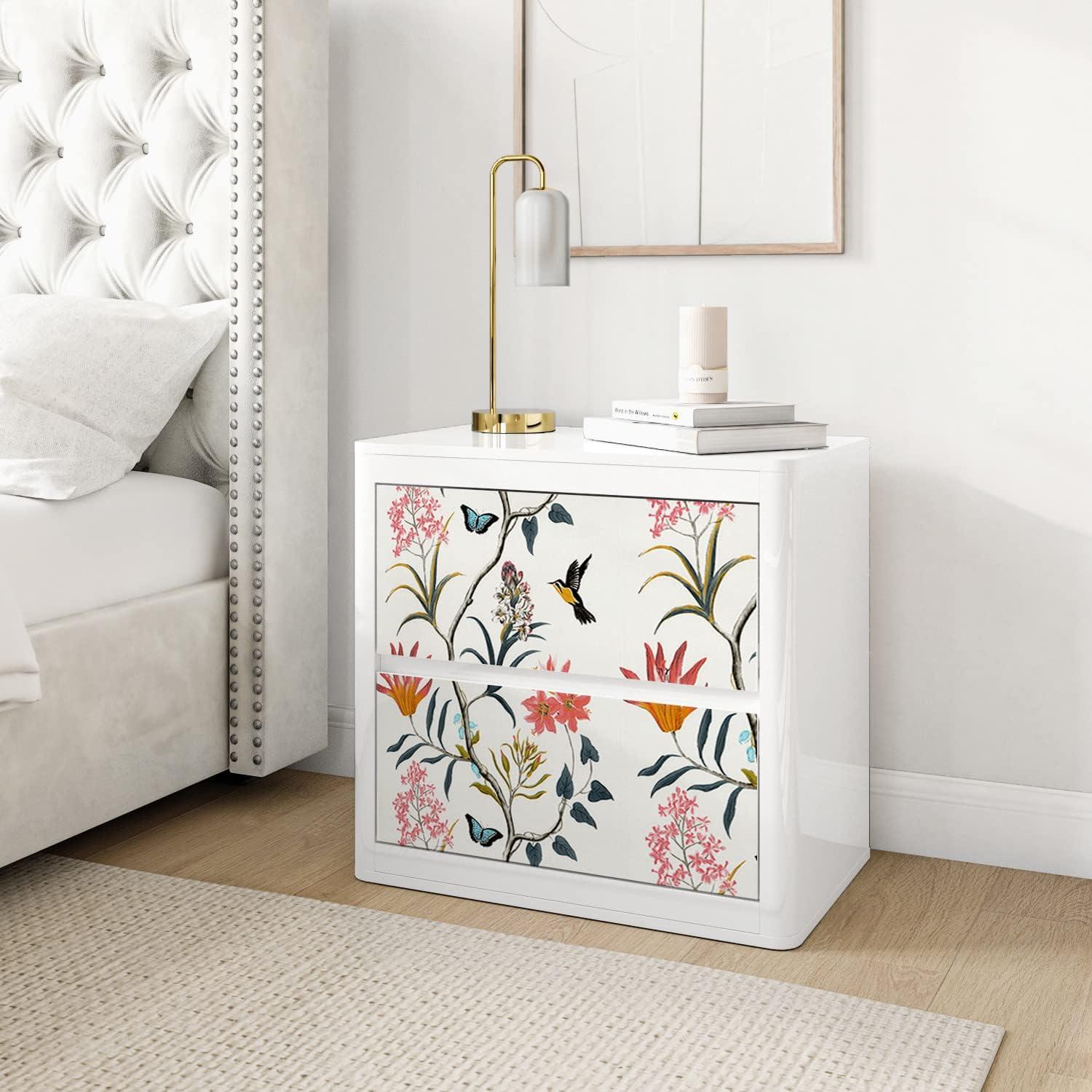 Selbstklebende Blumen Tapete PVC Vinyl Möbelfolie 44x1000cm